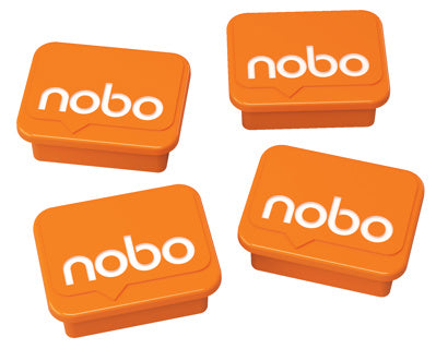 NOBO Haftmagnete 4 Stück 22 x 18 mm orange