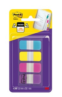 POST-IT® Index Strong 676-AYPV 4 Pads à 10 Blatt 16x38mm farbig sortiert