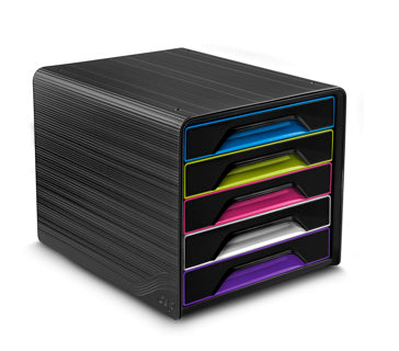 CEP Schubladenbox Smoove Gloss mit 5 Laden schwarz