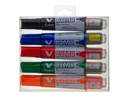 PILOT Whiteboardmarker Begreen V-Board Master mit Keilspitze 5 Stück 2-6 mm farbig sortiert