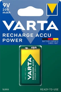 VARTA Batterie Recharge Accu Power 1 Stück 9V E-Block 200 mAh
