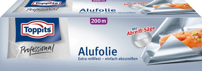 TOPPITS Alufolie mit Doppel-Abreiß-Säge 30 cm x 200 m