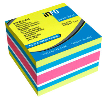 INFO NOTES Haftnotizwürfel Power Notes 5654-51-PN 450 Blatt 75x75mm mehrfarbig