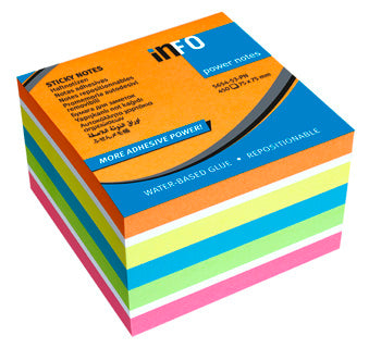 INFO NOTES Haftnotizwürfel Power Notes 5654-53-PN 450 Blatt 75x75mm mehrfarbig