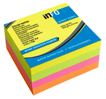 INFO NOTES Haftnotizwürfel Power Notes 5654-39-PN 320 Blatt 75x75mm mehrfarbig