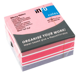 INFO NOTES Haftnotizwürfel Sticky Notes 5654-69 400 Blatt 75x75mm mehrfarbig
