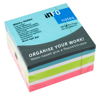 INFO NOTES Haftnotizwürfel Sticky Notes 5654-73 400 Blatt 75x75mm mehrfarbig
