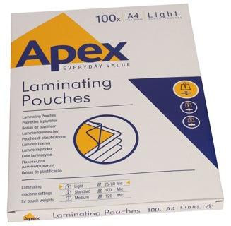 APEX Laminierfolien 100 Stück A4 2x 100 µm glänzend