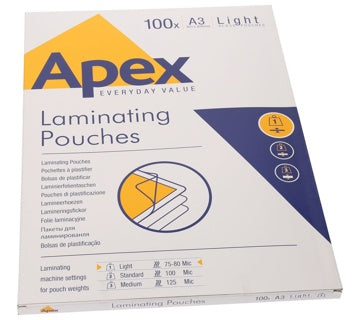 APEX Laminierfolien 100 Stück A3 2x 125 µm glänzend