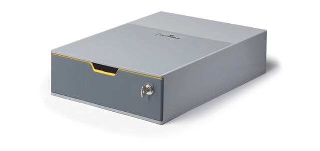 DURABLE Schubladenbox 7601 VARICOLOR® 1 SAFE mit Zylinderschloss bis C4 280 x 95 x 356 mm grau