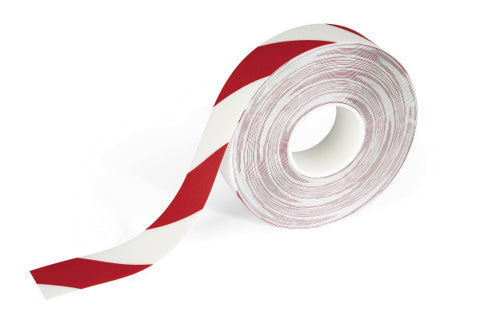 DURABLE Bodenmarkierungsband 1726 DURALINE® 1 Rolle selbstklebend permanent 5 cm x 30 m rot/weiß
