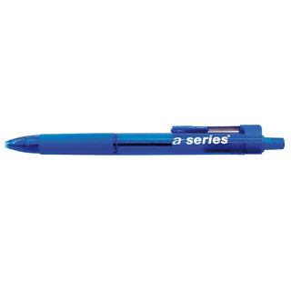 A-SERIES Kugelschreiber Komfort AS1135 mit Druckmechanik und Metallclip M blau