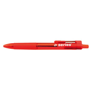 A-SERIES Kugelschreiber Komfort AS1136 mit Druckmechanik und Metallclip M rot