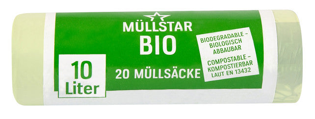 MÜLLSTAR Biomüllsäcke 20 Stück 10 Liter 14 my natur