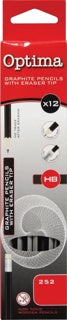 OPTIMA Bleistift 12 Stück mit Radierdip HB