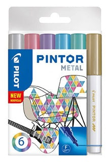 PILOT Kreativmarker Pintor Metallic 6 Stück F farbig sortiert