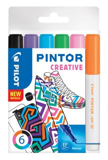 PILOT Kreativmarker Pintor Fun 6 Stück M farbig sortiert