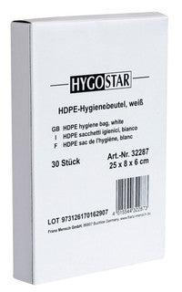 BEFIX Hygienebeutel HDPE 140 x 250mm. 30 Stück. weiß