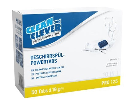 CLEAN & CLEVER Geschirrspültabs 10-in-1 PRO125 50 Stück