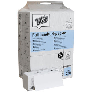 CLEAN & CLEVER Falthandtuch SMA200 4.000 Blatt 2-lagig 22.4 x 23 weiß