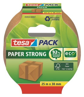 TESA Verpackungsklebeband ecoLogo Papier 38 mm x 25 m braun
