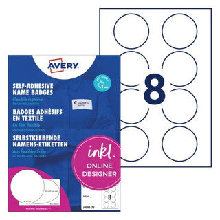 AVERY ZWECKFORM Namensetiketten J4881-20 160 Stück rund ablösbar Ø 65 mm weiß