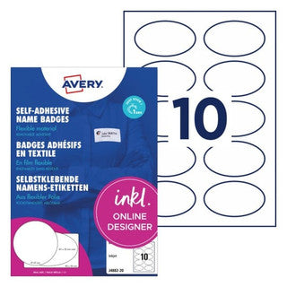 AVERY ZWECKFORM Namensetiketten J4882-20 200 Stück oval ablösbar 85 x 50 mm weiß