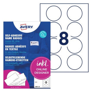AVERY ZWECKFORM Namensetiketten L4881-20 160 Stück aus Acetatseide rund ablösbar Ø 65mm weiß