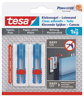 TESA Klebenagel Leinwand für Tapeten und Putz 77778 2 Stück 1 kg weiß