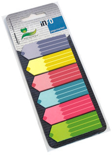 INFO NOTES Pagemarker 6 Pads à 25 Blatt im Buntstift-Design 18 x 6 x 55 mm farbig sortiert