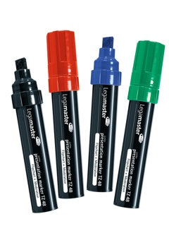 LEGAMASTER Flipchartmarker TZ48 4 Stück mit Keilspitze 4-12mm farbig sortiert