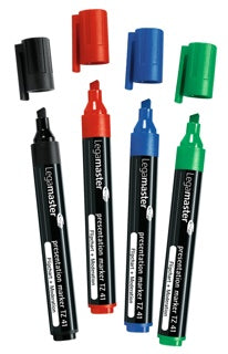 LEGAMASTER Flipchartmarker TZ41 4 Stück mit Keilspitze 1-5mm farbig sortiert