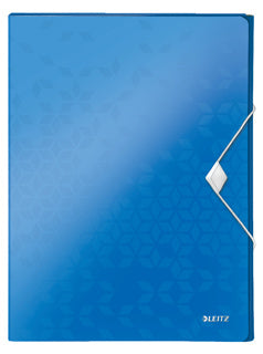 LEITZ Ablagebox WOW 4629 mit Gummiverschluss aus Polypropylen 250 x 30 x 330 mm blau
