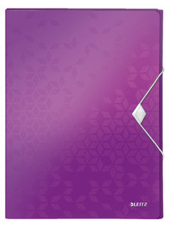 LEITZ Ablagebox WOW 4629 mit Gummiverschluss aus Polypropylen 250 x 30 x 330 mm violett