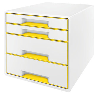 LEITZ Schubladenbox WOW Cube 5213 mit 4 Laden weiß/gelb