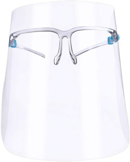 Gesichtsvisier Design mit Brillengestellt transparent