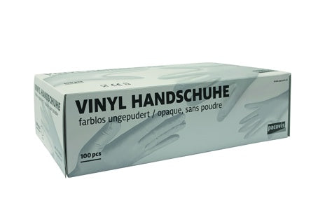 Einweghandschuh 100 Stück Vinyl puderfrei L transparent