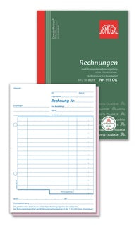 OMEGA Rechnungsbuch 955OK DIN A5 hoch 2x50 Blatt für Kleinunternehmer selbstdurchschreibend