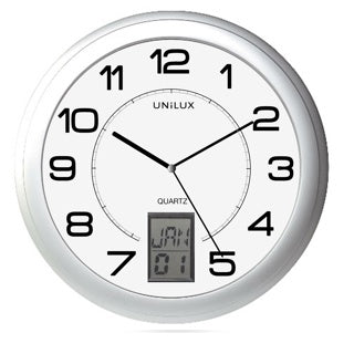 UNILUX Wanduhr Instinct mit Datumsanzeige Ø 30.5 cm metallgrau