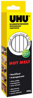 UHU Heißklebepatronen Hot Melt 47865 10 Stück Ø 11 mm transparent