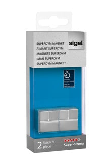 SIGEL Neodym-Magnete C20 Super Strong BA706 2 Stück Würfeldesign 2 x 2 x 2 cm silber