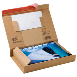 COLOMPAC Paketversandkarton CP066.04 bis A4 mit Selbstklebeverschluss 300 x 212 x 43 mm braun