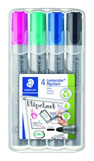 STAEDTLER Flipchartmarker Lumocolor® 356 WP4 4 Stück im Etui mit Rundspitze mehrfarbig