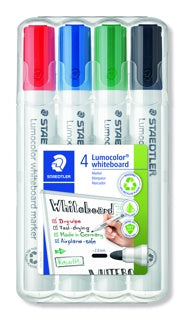 STAEDTLER Whiteboardmarker Lumocolor® 351 WP4 4 Stück im Etui mit Rundspitze mehrfarbig