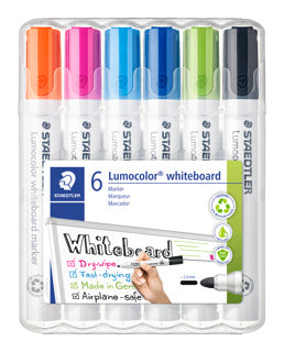 STAEDTLER Whiteboardmarker Lumocolor® 351 WP6 6 Stück im Etui mit Rundspitze mehrfarbig