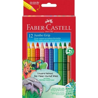 FABER-CASTELL Buntstift Jumbo Grip 12 Stück im Kartonetui sortiert