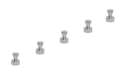 MAUL Neodym-Kegelmagnete 5 Stück 3.5 kg Ø 12 mm silber