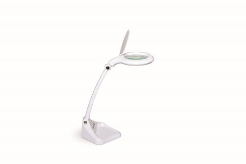 MAUL LED-Lupenleuchte MAULiris Standfuß mit Ablage dimmbar weiß