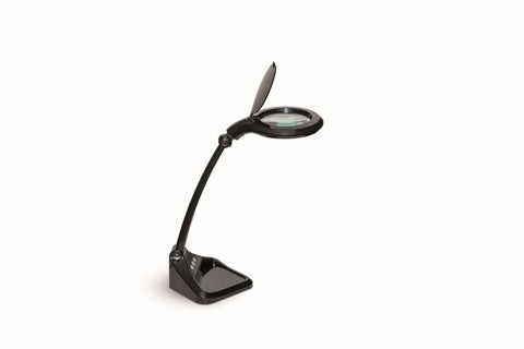 MAUL LED-Lupenleuchte MAULiris Standfuß mit Ablage dimmbar schwarz