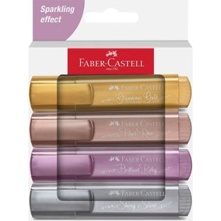 FABER-CASTELL Textmarker TL46 Metallic 4 Stück Keilspitze 1-5 mm farbig sortiert